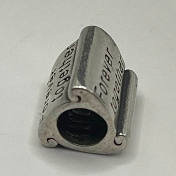 Silver charm ~ "Forever Together" scroll design - 9.25 silver - Picture 5 of 5